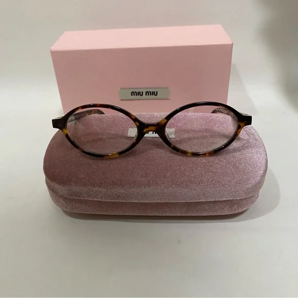 Miu Miu Tortoise Shell Glasses with Pink Velvet Case - Picture 1 of 7